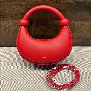 Red Crescent Top-Handle Bag